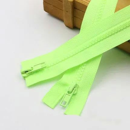 Doppelseitige Reißverschlüsse aus Kunstharz für Schlafsäcke, Sofas, Kleidungsstücke, Basteln, Nähen, 50 cm, 60 cm, 70 cm, 80 cm, 120 cm, 150 cm, 200 cm, 5#-Fluoreszierendes Grün-70cm-5 von LPUKOI