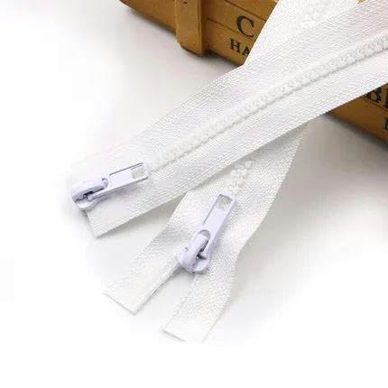 Doppelseitige Reißverschlüsse aus Kunstharz für Schlafsäcke, Sofas, Kleidungsstücke, Basteln, Nähen, 50 cm, 60 cm, 70 cm, 80 cm, 120 cm, 150 cm, 200 cm, 5#-Weiß-60cm-5 von LPUKOI