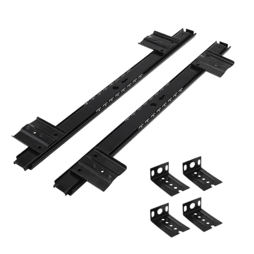 Schwerlast-Schubladenführungen 1 Set 27mm Breite 14 Zoll Heavy Duty Stahl Konstruktion Kugellager Tastatur Schubladenführungen for Schrank Möbel Hardware(Nero) von LPXDS