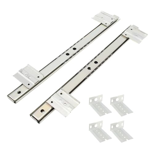 Schwerlast-Schubladenführungen 1 Set 27mm Breite 14 Zoll Heavy Duty Stahl Konstruktion Kugellager Tastatur Schubladenführungen for Schrank Möbel Hardware(WHITE) von LPXDS