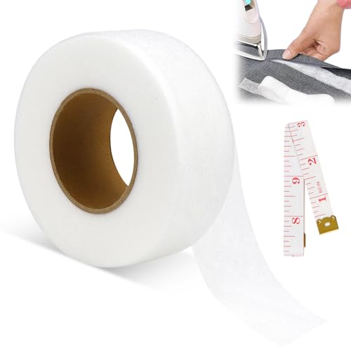 LPZMPZ 64M x 4CM Saumband zum Aufbügeln Waschfest, Bügelband für Vorhänge zum Kürzen, Nahtband zum Aufbügeln, Gardinen Kürzen ohne Nähen, Hemming Tape mit Maßband für Textilien, Hosen, Gardinen von LPZMPZ