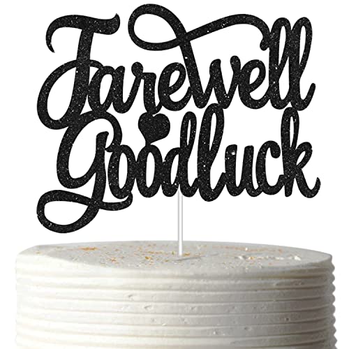 Farewell Good Luck Cake Topper, Congrats Grad 2022 - Happy Retirement, 2022 Graduation Rente Party Dekorationen Schwarz Glitter von LQINBIBJ