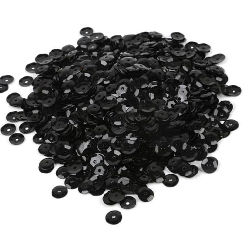 LQIOACU Schwarz Matte Pailletten für Nähen, Schmuck Machen, Bastelarbeiten, Verzierungen, Kostümzubehör (20g, 6mm) von LQIOACU