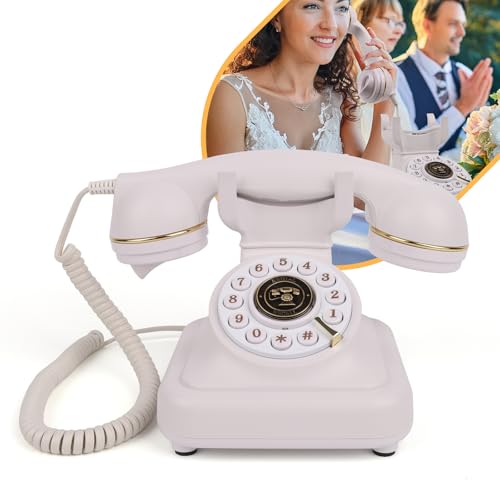 Audio Gästebuch Hochzeit Telefon - Retro Festnetz Stil Audio Telefon Gästebuch für Hochzeiten, Jubiläen und besondere Anlässe - Elegantes Dekor mit einfacher Wiedergabe - Einzigartiges Andenken für von LQSMBDTY