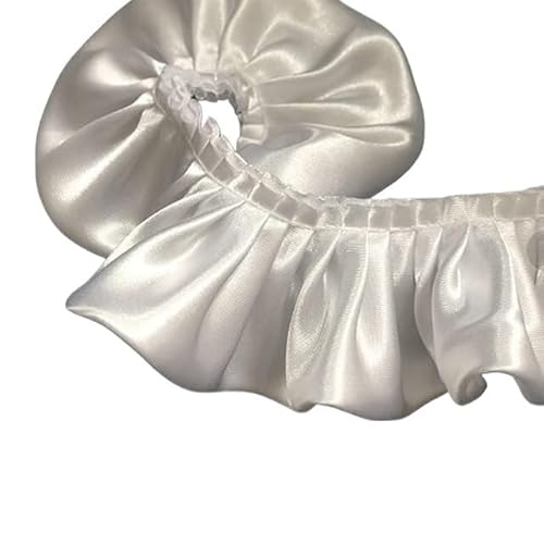 Band,Spitzenbesatz, Spitzenbesatz, plissierter Chiffon-Spitzenkantenbesatz, 1 Yard, 5,5 cm, rosa, schwarz, weiß, rot, glänzendes Satin-Plisseeband, Stoff, Rüschen, Spitzenkantenbesatz am Saum for DIY- Band,Spitzenbesatz, Spitzenbesatz, plissierter Chiffon-Spitzenkantenbesatz, 1 Yard, 5,5 cm, rosa, schwarz, weiß, rot, glänzendes Satin-Plisseeband, Stoff, Rüschen, Spitzenkantenbesatz am Saum for DIY- von LRFNKCT