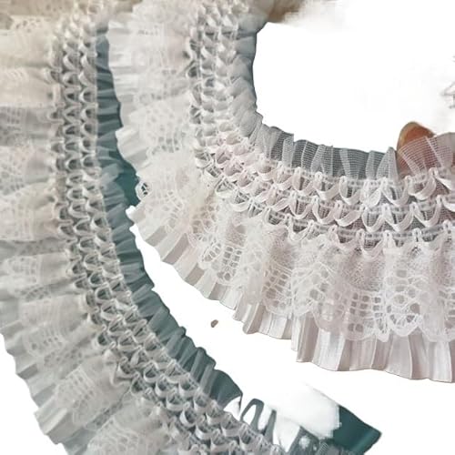 Band,Spitzenbesatz, Spitzenbesatz, plissierter Chiffon-Spitzenkantenbesatz, 7 cm, weiß, plissiert, Netz-Spitzenkantenbesatz, Band, Stoff, Stickerei, Applikation, Nähen, Basteln, Häkeln, Hochzeitskleid Band,Spitzenbesatz, Spitzenbesatz, plissierter Chiffon-Spitzenkantenbesatz, 7 cm, weiß, plissiert, Netz-Spitzenkantenbesatz, Band, Stoff, Stickerei, Applikation, Nähen, Basteln, Häkeln, Hochzeitskleid von LRFNKCT
