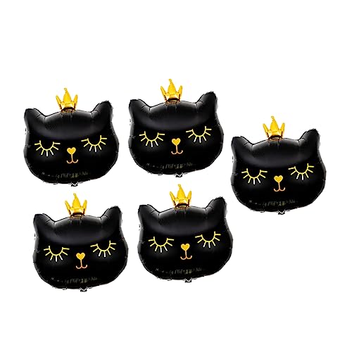 LRXIYODE 5 Stück Kronkatze Ballon Partyzubehör Katzenballon Szene Luftballons mit Katzentieren hochzeitsdeko Dekoration für die Katzen-Themenparty Kätzchen Ballon Aluminiumfolie Schwarz LRXIYODE 5 Stück Kronkatze Ballon Partyzubehör Katzenballon Szene Luftballons mit Katzentieren hochzeitsdeko Dekoration für die Katzen-Themenparty Kätzchen Ballon Aluminiumfolie Schwarz von LRXIYODE