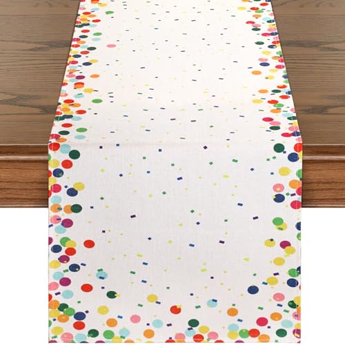 Tischläufer Geburtstag Deko Tischläufer Happy Birthday Tischdecke Bunt Festliche Luftballons Table Runner 40x140cm Tisch Läufer Tischband Für Partys Geburtstage Hochzeiten Babypartys Usw Dekor von LRartdeco