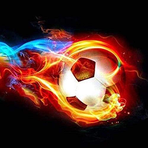 LSDEERE Malen nach Zahlen Flamme Fußball Erwachsene Kinder DIY Malen nach Zahlen Malen Kit Home Wand Wohnzimmer Schlafzimmer Dekoration 40 × 50cm Rahmenlos von LSDEERE