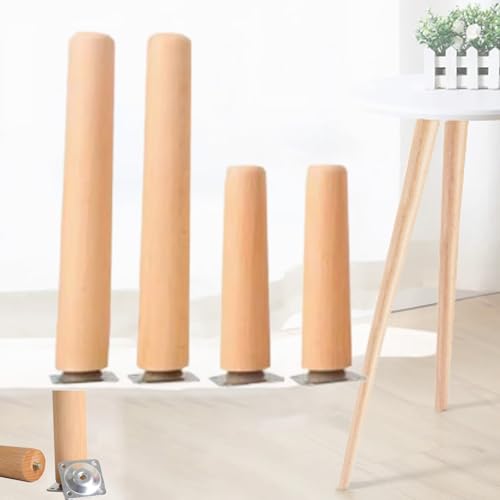 LSDLOUYAQNG Bankbeine 4 Stück Holzmöbelbeine, Massivholz-Tischbeine, gerade Holz-Sofabeine, DIY-Ersatzfüße for Schrank, Couch, Kommode, Couchtisch, TV-Ständer(10cm(3.9in)) von LSDLOUYAQNG