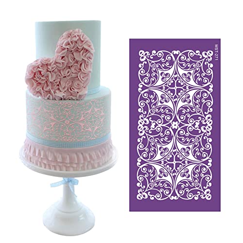 Schablonen Torten Deko, Kuchenschablonen Blumen Torten Schablonen Muster Kuchen Dekoration Schablonen Kuchenvorlagen DIY Fondant Torten Kunststoff Cake Stencil Spitze Dekorationsschablonen Hochzeit von LSGGTIM