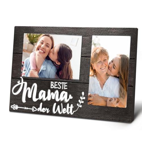 LSGXZS Geschenke für Mama Personalisierte Holz Bilderrahmen für Mama,Geburtstag Weihnachten Valentinstag Mutertag für Bester Mama von Tochter Sohn,Fotogeschenke geschenke von kindern für mama von LSGXZS