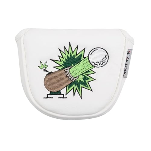 LSHIJI SchläGerkopfhüLlen Golfschläger-Abdeckung, Golfschläger-Abdeckung, Multi-Style-Farbmuster, Magnetverschluss, Golfschläger-Abdeckung, Golfzubehör Golf SchläGerhauben(Mallet White) von LSHIJI