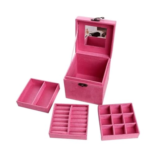 Schmuckschatulle im europäischen Retro-Stil – Holzflanell-Organizer für Ringe, Ohrringe und kleine Accessoires von LSHTAR