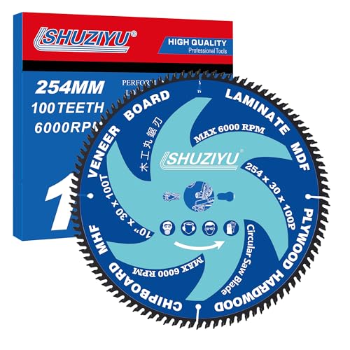 LSHUZIYU. 254mm 100T, Mittelloch 30mm mit 25.4-22.23-20-15.88mm Unterlegscheibe, Kreissägeblatt für die Holzbearbeitung, Sägeblatt für Holz. von LSHUZIYU