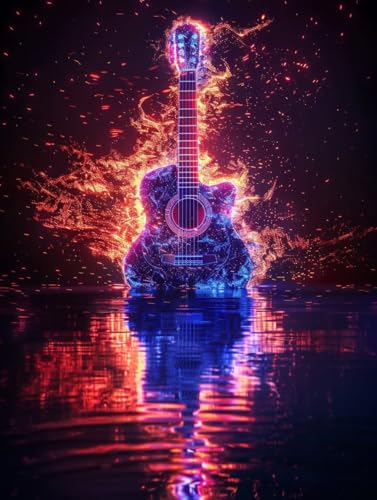 Diamond Painting Gitarre, 5D Diamond Painting Erwachsene Flamme, DIY Stickerei Kreuzstich Sets, Full Drill Diamant Bastelset Erwachsene, Mosaikherstellung, Aesthetic für Zimmer Deko, 40X50 cm 7-6319 Diamond Painting Gitarre, 5D Diamond Painting Erwachsene Flamme, DIY Stickerei Kreuzstich Sets, Full Drill Diamant Bastelset Erwachsene, Mosaikherstellung, Aesthetic für Zimmer Deko, 40X50 cm 7-6319 von LSPKKYOU