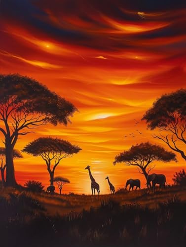 Diamond Painting Sonnenuntergang, 5D Diamond Painting Erwachsene Elefant, DIY Stickerei Kreuzstich Sets, Full Drill Diamant Bastelset Erwachsene, Mosaikherstellung, für Zimmer Deko, 50x65 cm V-3886 Diamond Painting Sonnenuntergang, 5D Diamond Painting Erwachsene Elefant, DIY Stickerei Kreuzstich Sets, Full Drill Diamant Bastelset Erwachsene, Mosaikherstellung, für Zimmer Deko, 50x65 cm V-3886 von LSPKKYOU
