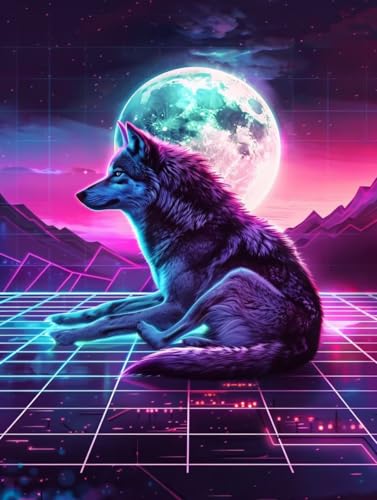 Malen Nach Zahlen Erwachsene Wolf, Malen Nach Zahlen Mond, Paint by Numbers DIY Handgemalt Ölgemälde Kit Mit 3 Pinsel und Acrylfarbe, Deko Wohnzimmer und Zimmer Deko, Geschenke 30x40 cm 6-1626 Malen Nach Zahlen Erwachsene Wolf, Malen Nach Zahlen Mond, Paint by Numbers DIY Handgemalt Ölgemälde Kit Mit 3 Pinsel und Acrylfarbe, Deko Wohnzimmer und Zimmer Deko, Geschenke 30x40 cm 6-1626 von LSPKKYOU