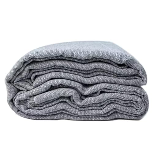 LSQXSS Grauer Tufting-Stoff aus 100% Polyester für Tufting-Pistole, primärer Tufting-Stoffstoff, Stanznadel-Textilstoff, Mönchsstoff mit weißer Messlinie, Einzelschuss-Einzelkette von LSQXSS