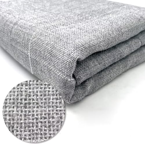 LSQXSS Grauer Tufting-Stoff für Tufting-Pistole, gemischter Baumwoll- und Polyester-Grundstoff für Strick- und Häkelnadel, handgefertigter DIY-Teppichstoff, Mönchsstoff, Nähstoff von LSQXSS