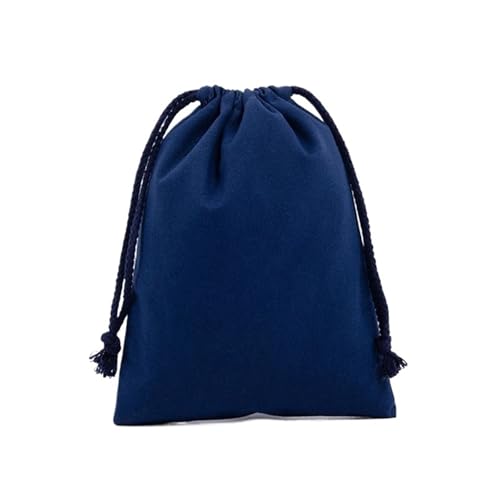 10 stücke Baumwolle Tuch Geschenk Verpackung Tasche Kordelzug Lagerung Taschen Leinwand Taschen for Süßigkeiten Wiederverwendbare Beutel Hause Kleinigkeiten Organisieren Säcke(Deep Blue,13x16cm) von LSYHHXC