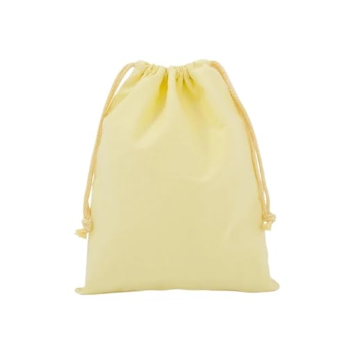 10 stücke Baumwolle Tuch Geschenk Verpackung Tasche Kordelzug Lagerung Taschen Leinwand Taschen for Süßigkeiten Wiederverwendbare Beutel Hause Kleinigkeiten Organisieren Säcke(Light yellow,25x32cm) von LSYHHXC