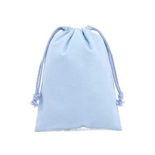 10 stücke Baumwolle Tuch Geschenk Verpackung Tasche Kordelzug Lagerung Taschen Leinwand Taschen for Süßigkeiten Wiederverwendbare Beutel Hause Kleinigkeiten Organisieren Säcke(Light blue,18x25cm) von LSYHHXC