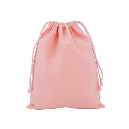 10 stücke Baumwolle Tuch Geschenk Verpackung Tasche Kordelzug Lagerung Taschen Leinwand Taschen for Süßigkeiten Wiederverwendbare Beutel Hause Kleinigkeiten Organisieren Säcke(Lotus pink,18x25cm) von LSYHHXC