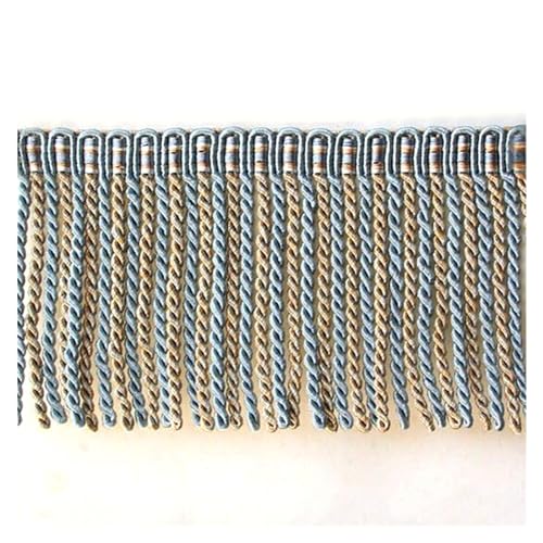 6 m breit 7,5 cm Spitzenband Lange weiße Fransen -Trimm Quaste for DIY Lateinische Kleiderbühne Kleidung Vorhänge Nähzubehör(Color:Blue) von LSYHHXC