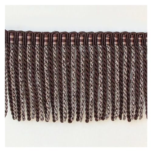 6 m breit 7,5 cm Spitzenband Lange weiße Fransen -Trimm Quaste for DIY Lateinische Kleiderbühne Kleidung Vorhänge Nähzubehör(Color:Brown) von LSYHHXC
