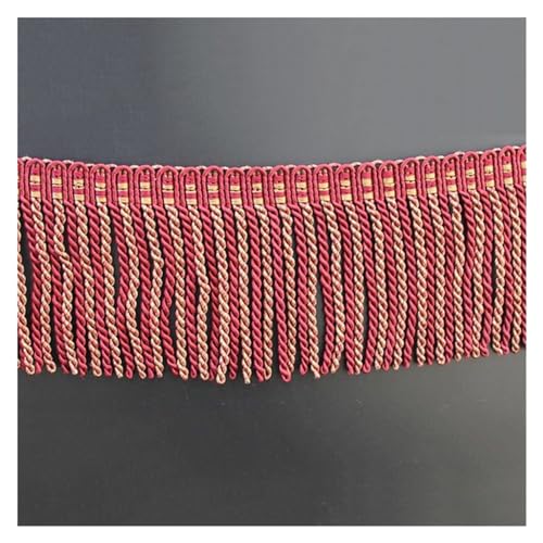 6 m breit 7,5 cm Spitzenband Lange weiße Fransen -Trimm Quaste for DIY Lateinische Kleiderbühne Kleidung Vorhänge Nähzubehör(Color:Red) von LSYHHXC