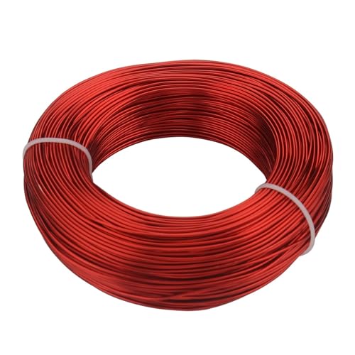 Aluminiumdraht 1mm-3mm 15 Farben Edelstahl Aluminium Handwerk Draht Flexible Künstlerische Perlen Schnur Schnur Seil for Schmuckherstellung Zubehör 496(Red,2.0mm 5 meters) von LSYHHXC
