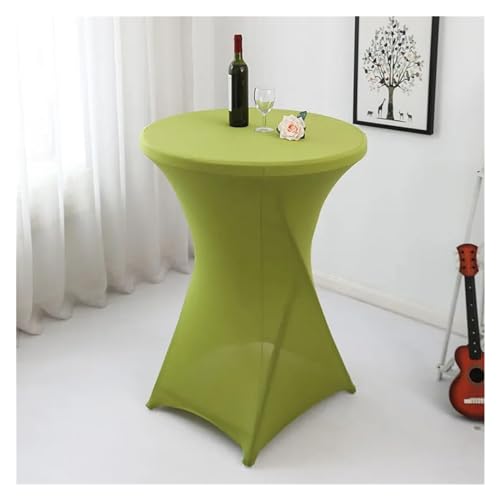 Hochelastische runde Tischdecke, Cocktail-Spandex-Tischdecke, for Bar, Hotel, Hochzeit, Party, weiße Tischdecke, 60/80 cm, mehrfarbig(Green,60x110cm) von LSYHHXC