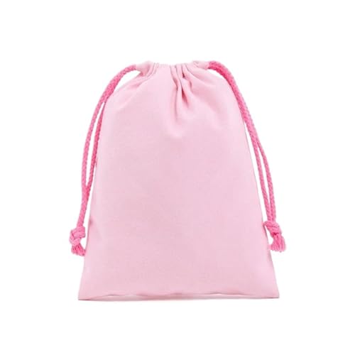 LSYHHXC 10 stücke Baumwolle Tuch Geschenk Verpackung Tasche Kordelzug Lagerung Taschen Leinwand Taschen for Süßigkeiten Wiederverwendbare Beutel Hause Kleinigkeiten Organisieren Säcke(Pink,13x16cm) von LSYHHXC