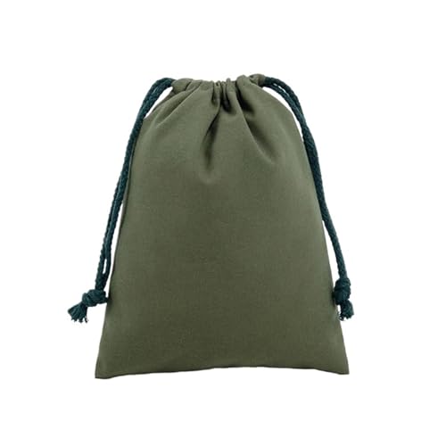 LSYHHXC 10 stücke Baumwolle Tuch Geschenk Verpackung Tasche Kordelzug Lagerung Taschen Leinwand Taschen for Süßigkeiten Wiederverwendbare Beutel Hause Kleinigkeiten Organisieren Säcke(Green,25x32cm) von LSYHHXC