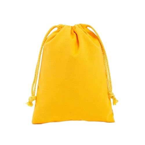 LSYHHXC 10 stücke Baumwolle Tuch Geschenk Verpackung Tasche Kordelzug Lagerung Taschen Leinwand Taschen for Süßigkeiten Wiederverwendbare Beutel Hause Kleinigkeiten Organisieren Säcke(Yellow,7x10cm) von LSYHHXC