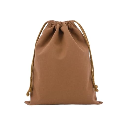 LSYHHXC 10 stücke Baumwolle Tuch Geschenk Verpackung Tasche Kordelzug Lagerung Taschen Leinwand Taschen for Süßigkeiten Wiederverwendbare Beutel Hause Kleinigkeiten Organisieren Säcke(Coffee,18x25cm) von LSYHHXC