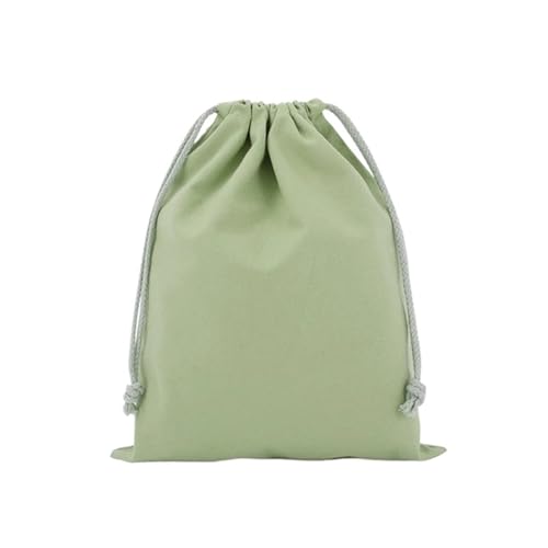 LSYHHXC 10 stücke Baumwolle Tuch Geschenk Verpackung Tasche Kordelzug Lagerung Taschen Leinwand Taschen for Süßigkeiten Wiederverwendbare Beutel Hause Kleinigkeiten Organisieren Säcke(Green1,25x32cm) von LSYHHXC