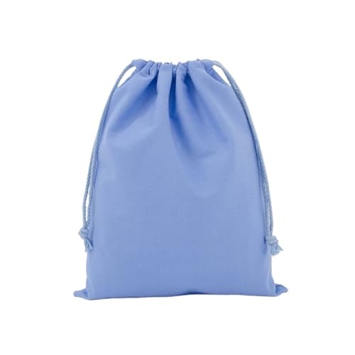 LSYHHXC 10 stücke Baumwolle Tuch Geschenk Verpackung Tasche Kordelzug Lagerung Taschen Leinwand Taschen for Süßigkeiten Wiederverwendbare Beutel Hause Kleinigkeiten Organisieren Säcke(Blue,18x25cm) von LSYHHXC