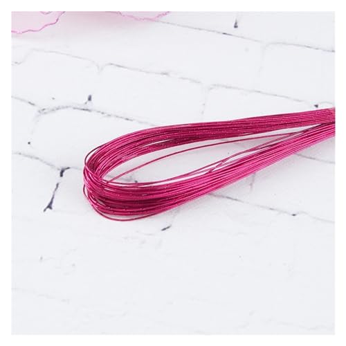 LSYHHXC 25/50 Stück Strumpf-Blumendraht, 80 cm Länge, künstliche Zweige, Zweige, Eisendraht for Nylonstrumpf, Blumenherstellung, DIY-Zubehör(Rose red,N22 0.8mm 50pcs) von LSYHHXC