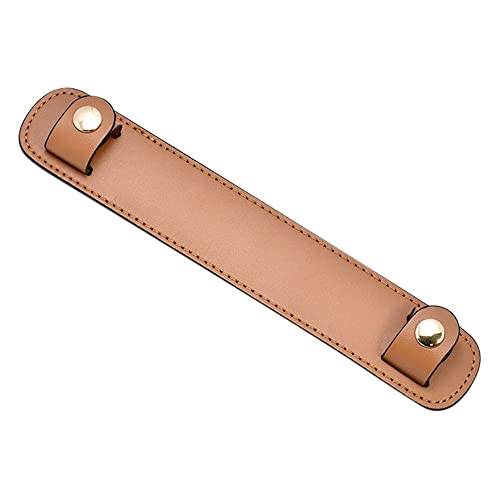 LSYHHXC 2PC Frauen Dame Tasche Strap Dekompression Schulter Pads Griff Befestigungs Clip Tasche Zubehör Breite Leder Tasche Strap Schulter Rest(Light Brown) von LSYHHXC