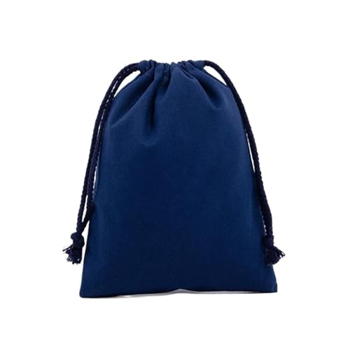 LSYHHXC 3 stücke Baumwolle Kordelzug Lagerung Tasche Leinwand Taschen for Süßigkeiten Geschenk Paket Beutel Wiederverwendbare Hause Kleinigkeiten Organisieren Säcke(Deep Blue,18x25cm) von LSYHHXC