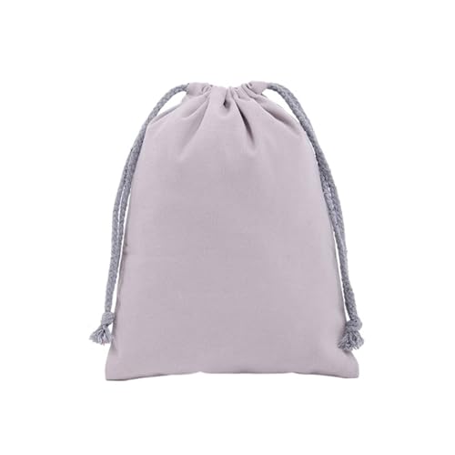 LSYHHXC 3 stücke Baumwolle Kordelzug Lagerung Tasche Leinwand Taschen for Süßigkeiten Geschenk Paket Beutel Wiederverwendbare Hause Kleinigkeiten Organisieren Säcke(Light Gray,13x16cm) von LSYHHXC