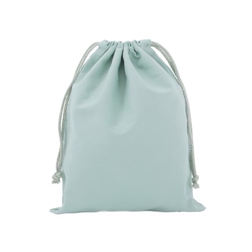 LSYHHXC 3 stücke Baumwolle Kordelzug Lagerung Tasche Leinwand Taschen for Süßigkeiten Geschenk Paket Beutel Wiederverwendbare Hause Kleinigkeiten Organisieren Säcke(Light Green,13x16cm) von LSYHHXC