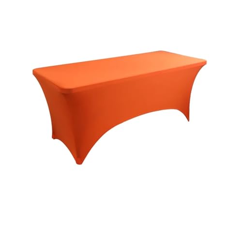 Stretch-Tischdecke aus Spandex, 1,2–2,4 m, Klapptisch, rechteckige Cocktail-Tischdecke, perfekt for Hochzeitsfeiern, Bankette(Orange,4 FT) von LSYHHXC