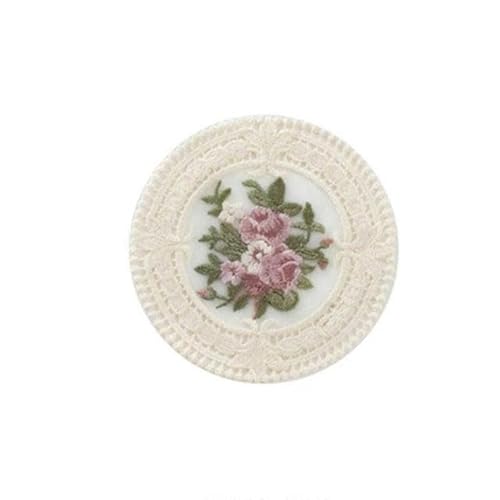 1 STÜCK Esszimmer-Spitzen-Tischdecke, bestickte Tischdecke, Elegante runde Tischdecke, Kaffee-Untersetzer, Servietten-Party, Dekoration, 11 cm BG von LSYLXBAI