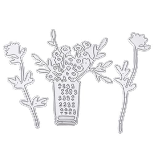 3Pcs Embossing Stencil Set Reusable Painting Stencils Vase Shape Embossing DIY Carving Cards Stencil Set For Painting On Wood Small Stencils For Painting Furniture DIY Home von LTSQIN