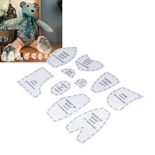 Bär-Schnittmuster, Tiere, Stoffbär, Katze und Hund, Schnittmuster, Memory-Bär-Muster zum Nähen, wiederverwendbares Bären-Nähvorlagen-Set (S 10inch) von LTSQIN