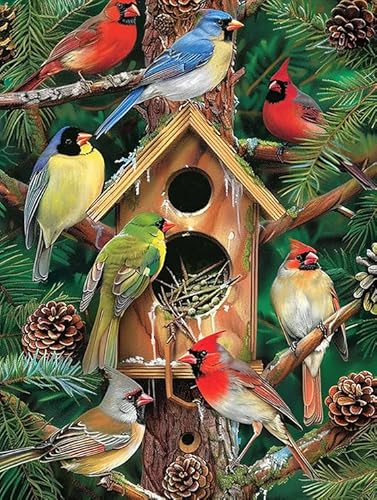 LTTN Cardinal Diamond Painting Kits für Erwachsene, Vogel 5D DIY Diamantkunst-Kits, Vollbohrer, Diamant für Geschenk, Wanddekoration, Edelsteinkunst, 45,7 x 63,5 cm von LTTN