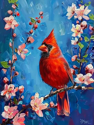 LTTN Cardinal Diamond Painting Kits für Erwachsene, Vogel 5D DIY Diamantkunst-Kits Vollbohrer Diamant für Geschenk Wanddekoration Edelsteinkunst 20,3 x 30,5 cm von LTTN